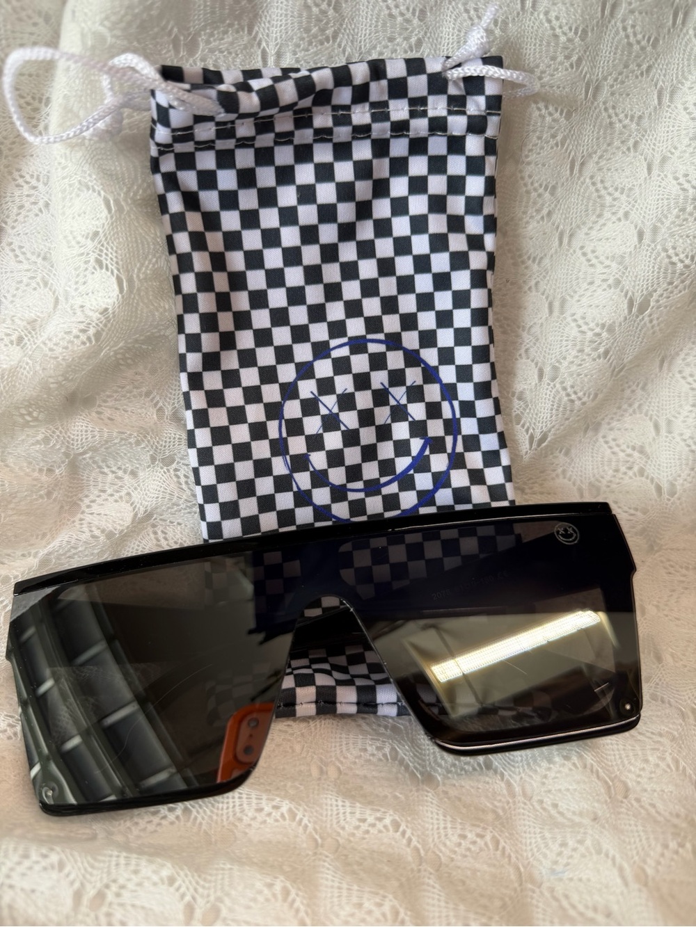 Salty savage Sunglasses with Checkerboard Pouch